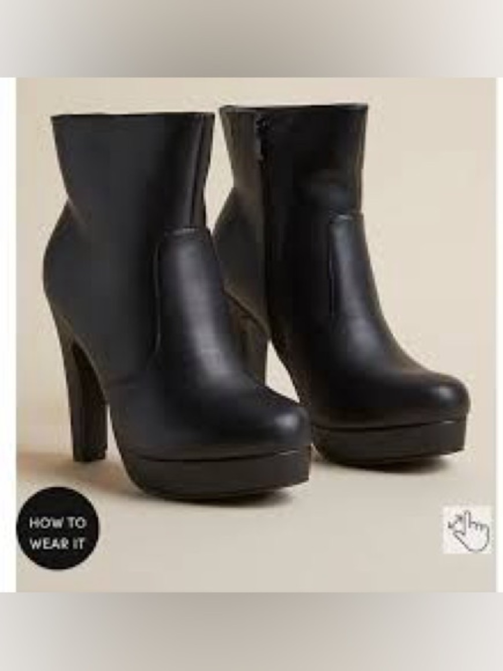 Torrid Black Platform Heel Booties - New - Size 8.5 WW